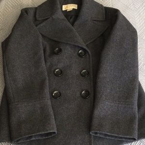 Michael Kors small short grey wool coat for women